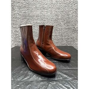 Florsheim Duke Bike Toe Zipper Leather Boot Cognac 17087-03 Mens‎ Size 8D US
